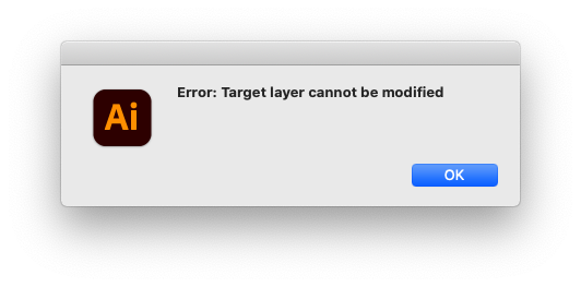 Illustrator Target Layer cannot be modified